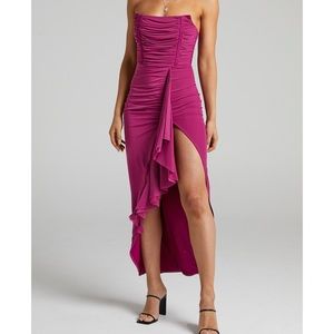 Nora Corset Detailing Dress in Mulberry